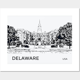 Delaware State Iowa Posters and Art